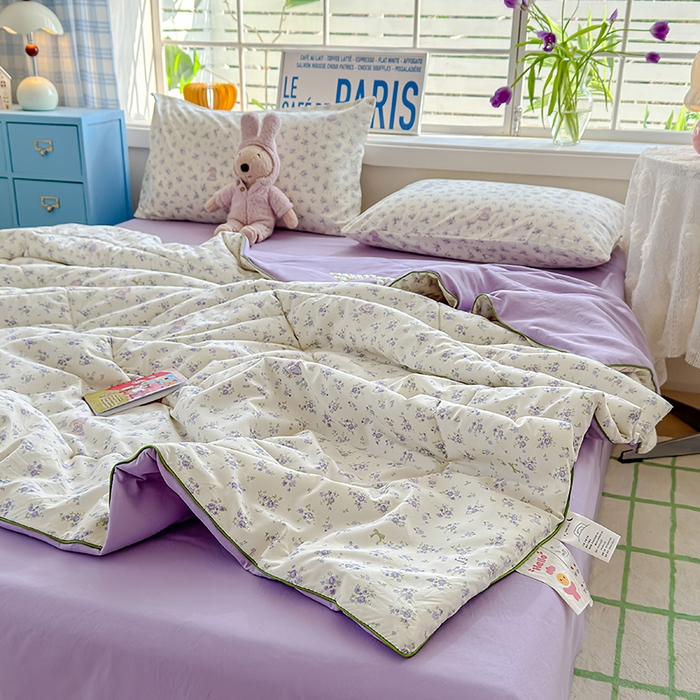 91家纺网 家纺一手货源 找家纺 美派 2026新款古法水洗云朵棉云感纱夏被夏凉被空调被 安妮小兔