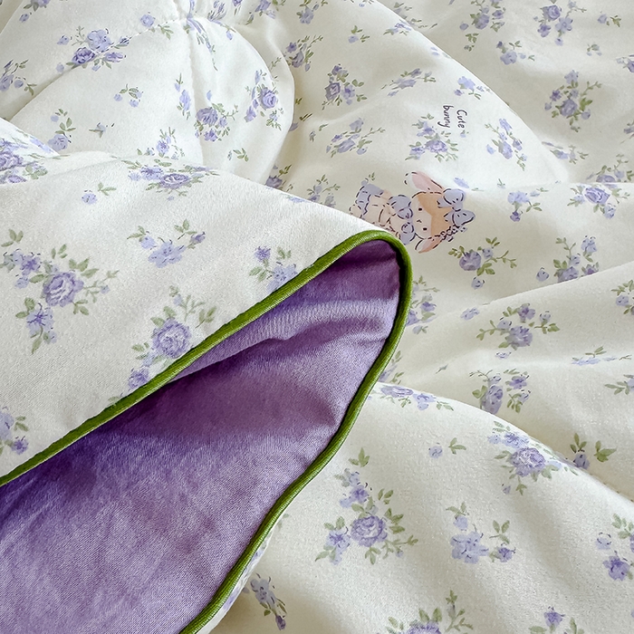 91家纺网 家纺一手货源 找家纺 美派 2026新款古法水洗云朵棉云感纱夏被夏凉被空调被 安妮小兔