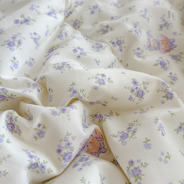 91家纺网 家纺一手货源 找家纺 美派 2026新款古法水洗云朵棉云感纱夏被夏凉被空调被 安妮小兔