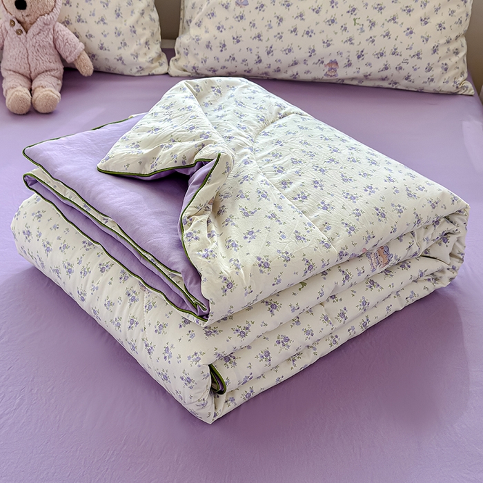 91家纺网 家纺一手货源 找家纺 美派 2026新款古法水洗云朵棉云感纱夏被夏凉被空调被 安妮小兔