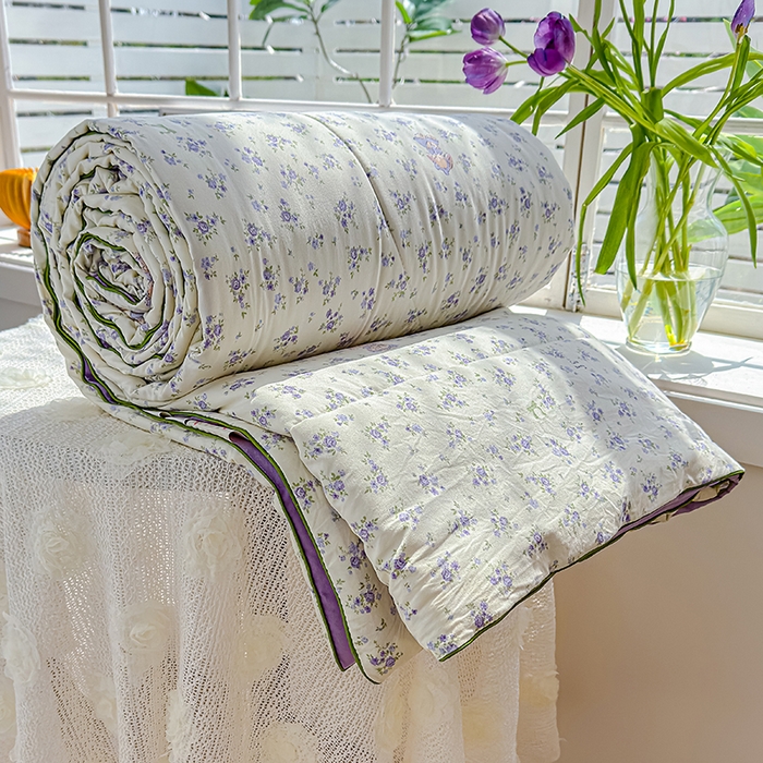 91家纺网 家纺一手货源 找家纺 美派 2026新款古法水洗云朵棉云感纱夏被夏凉被空调被 安妮小兔