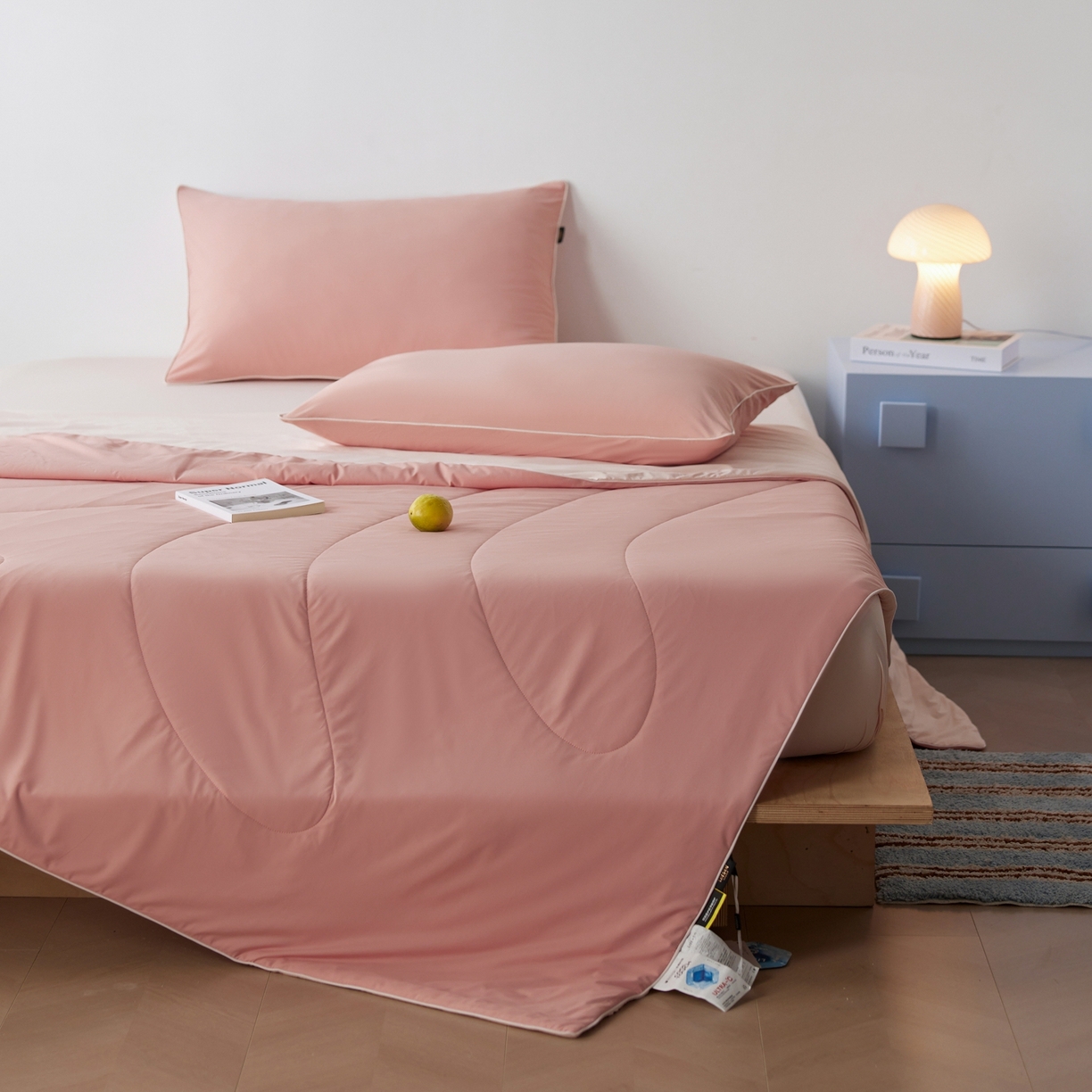 91家纺网 家纺一手货源 找家纺 丽笙被芯 2026新款冰皮凉凉夏被夏凉被空调被 芝士桃桃