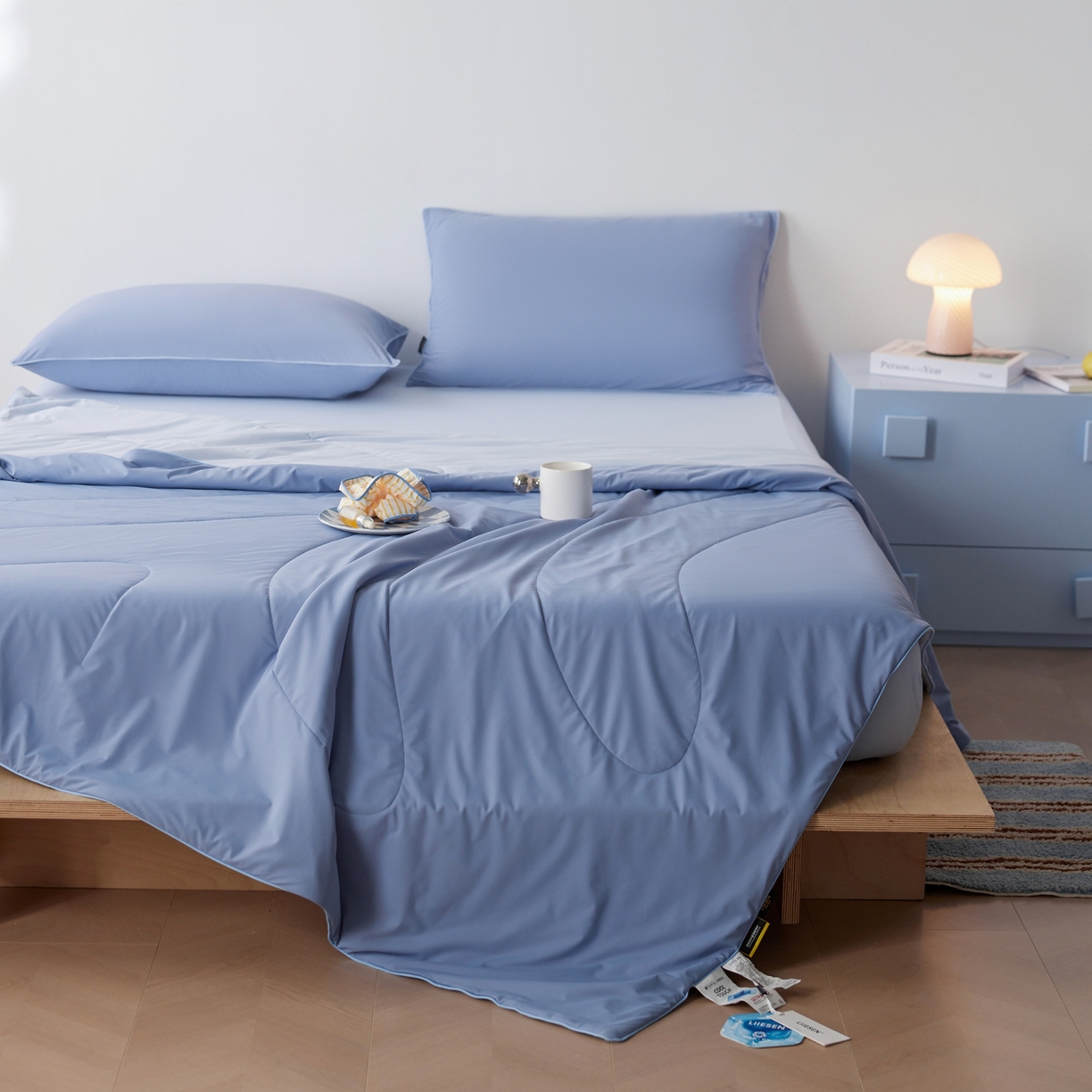 91家纺网 家纺一手货源 找家纺 丽笙被芯 2026新款冰皮凉凉夏被夏凉被空调被 蓝莓冰冰