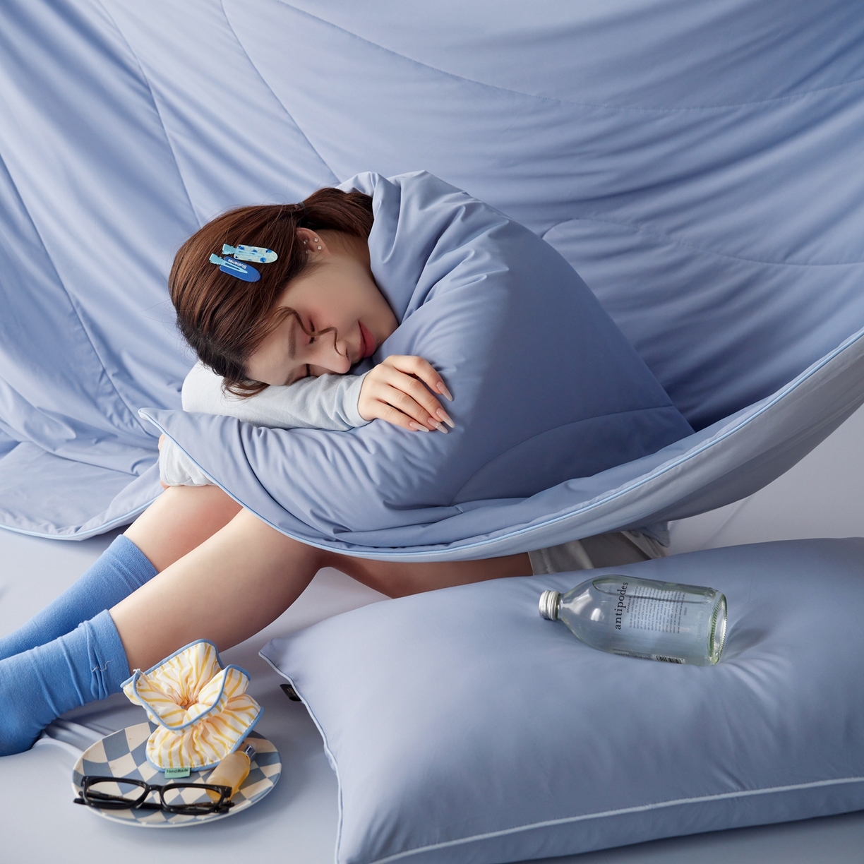 91家纺网 家纺一手货源 找家纺 丽笙被芯 2026新款冰皮凉凉夏被夏凉被空调被 蓝莓冰冰