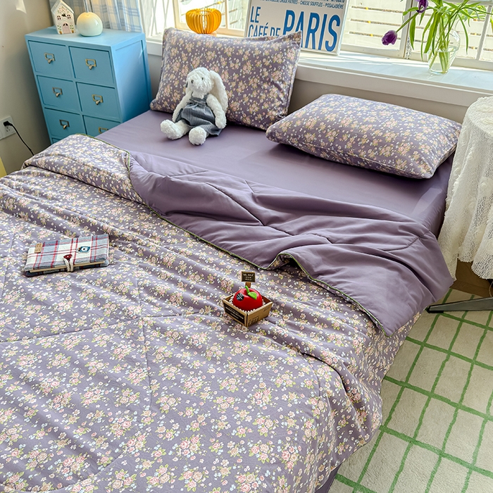 91家纺网 家纺一手货源 找家纺 美派 2026新款古法水洗云朵棉云感纱夏被夏凉被空调被 花艺梦境