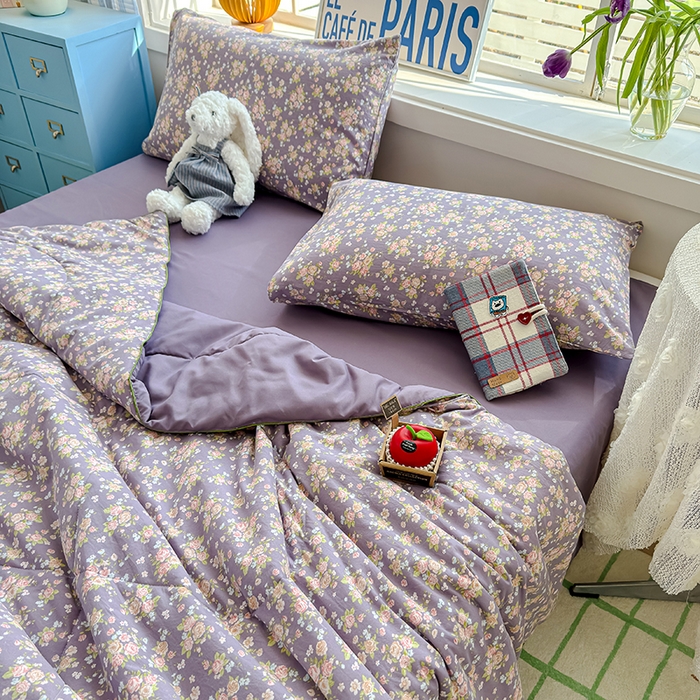 91家纺网 家纺一手货源 找家纺 美派 2026新款古法水洗云朵棉云感纱夏被夏凉被空调被 花艺梦境