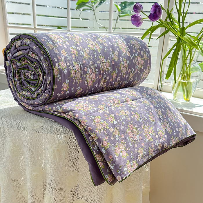 91家纺网 家纺一手货源 找家纺 美派 2026新款古法水洗云朵棉云感纱夏被夏凉被空调被 花艺梦境