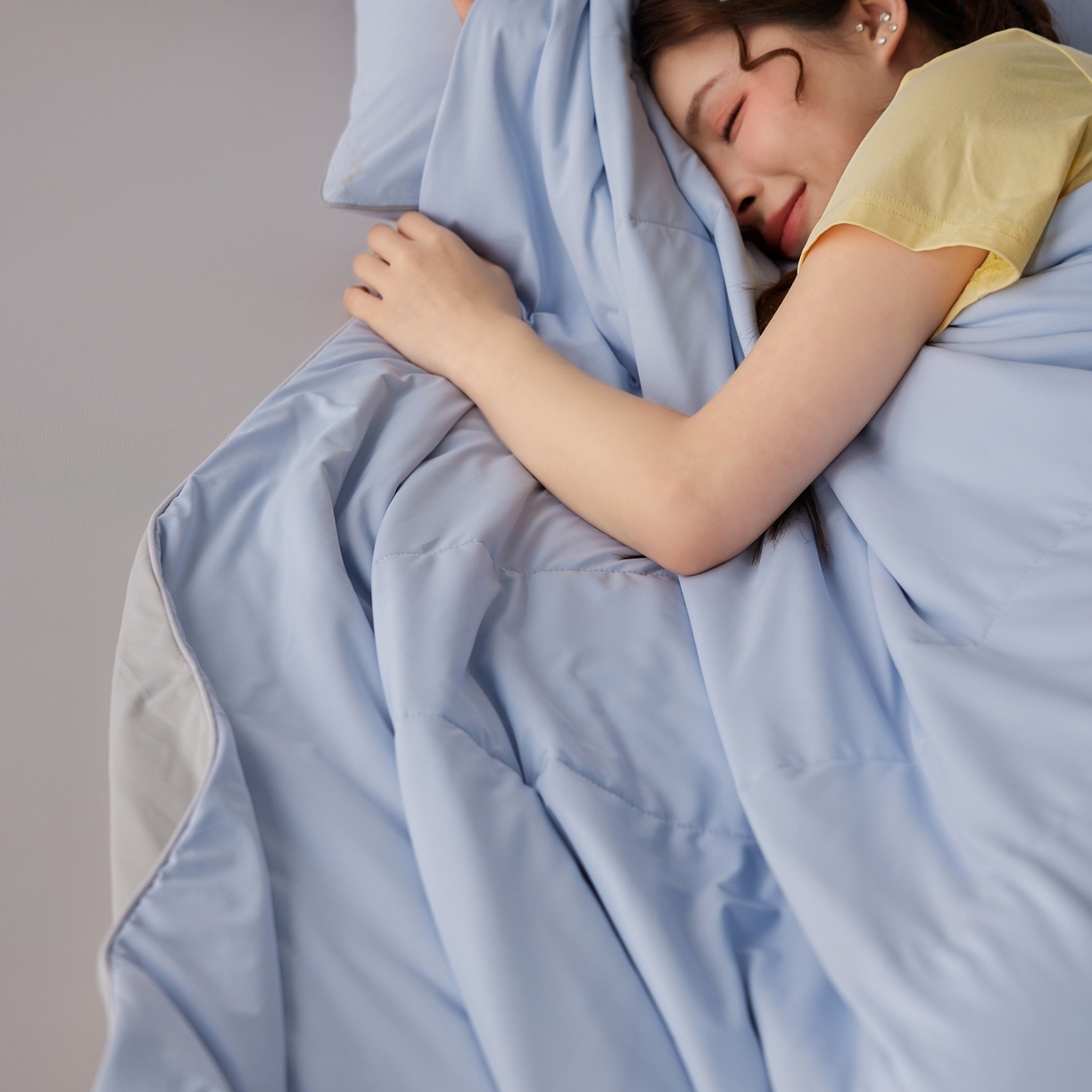 91家纺网 家纺一手货源 找家纺 丽笙被芯 2026新款冰皮凉凉夏被夏凉被空调被 蓝椰芝芝