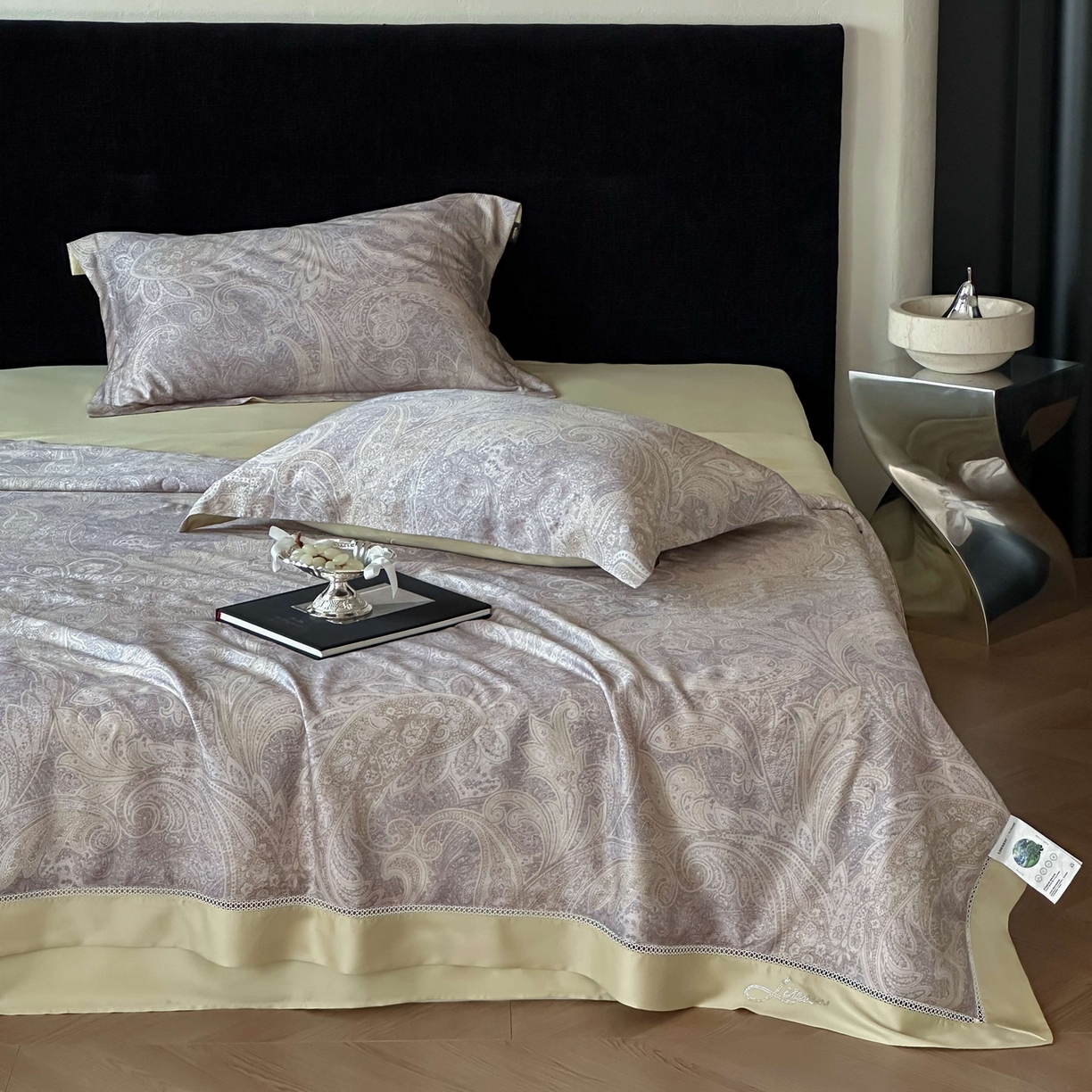 91家纺网 家纺一手货源 找家纺 丽笙被芯 2026新款兰精天丝数码印花Naia镂空夏被夏凉被空调被 尼芙绿