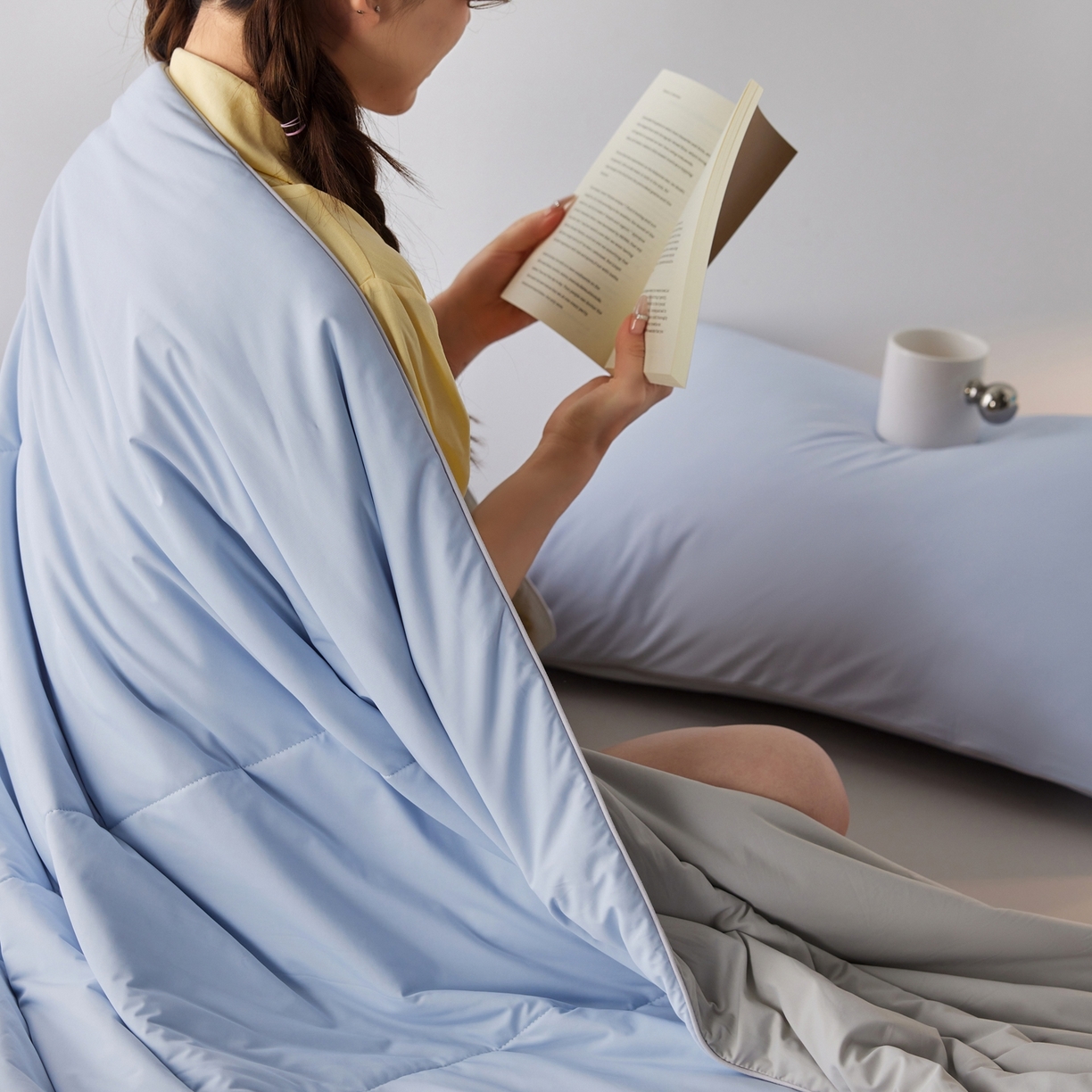 91家纺网 家纺一手货源 找家纺 丽笙被芯 2026新款冰皮凉凉夏被夏凉被空调被 蓝椰芝芝