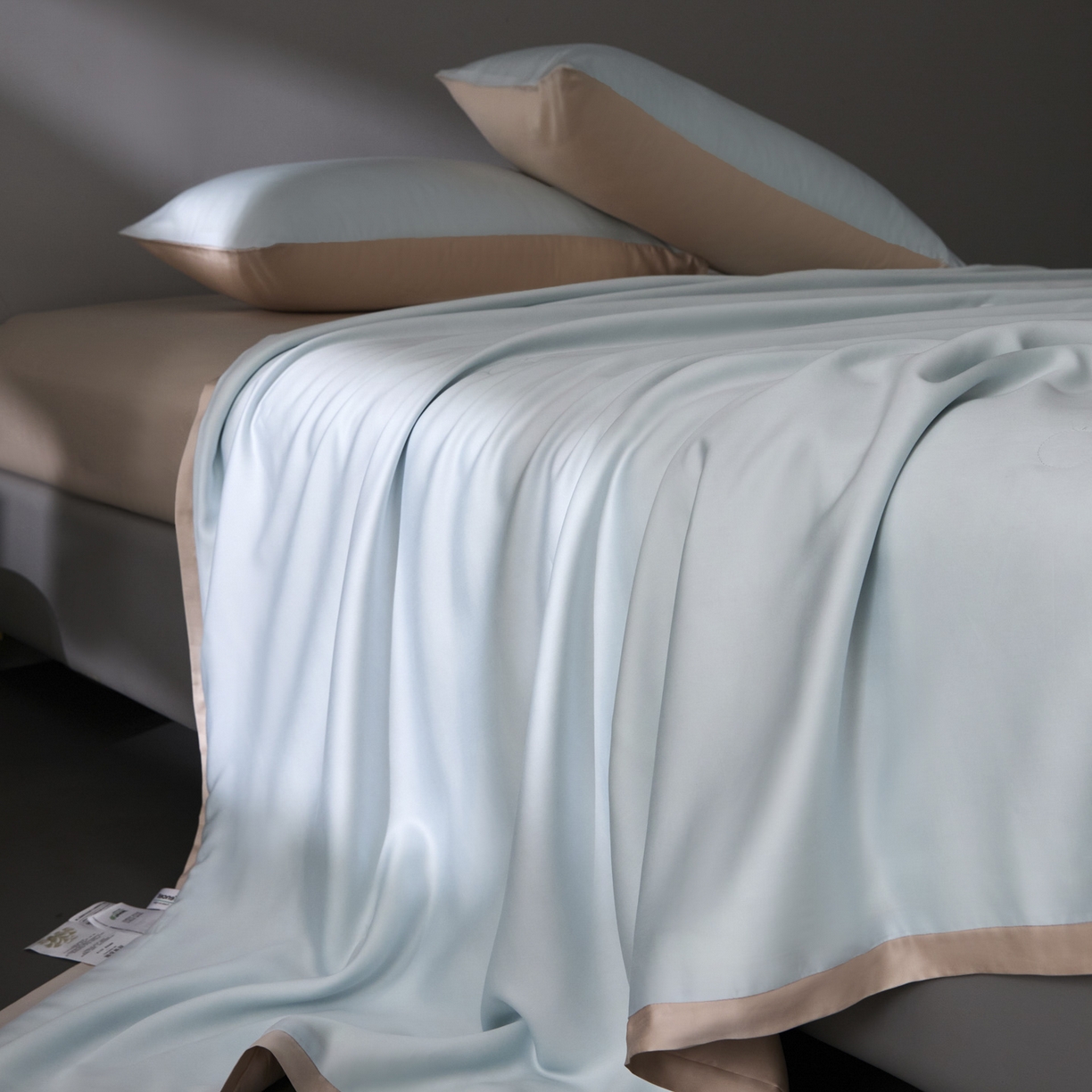 91家纺网 家纺一手货源 找家纺 纪梵茜 2026新品蚕丝被兰精天丝夏被四件套100%蚕丝夏凉被子夏季空调被 浅蓝