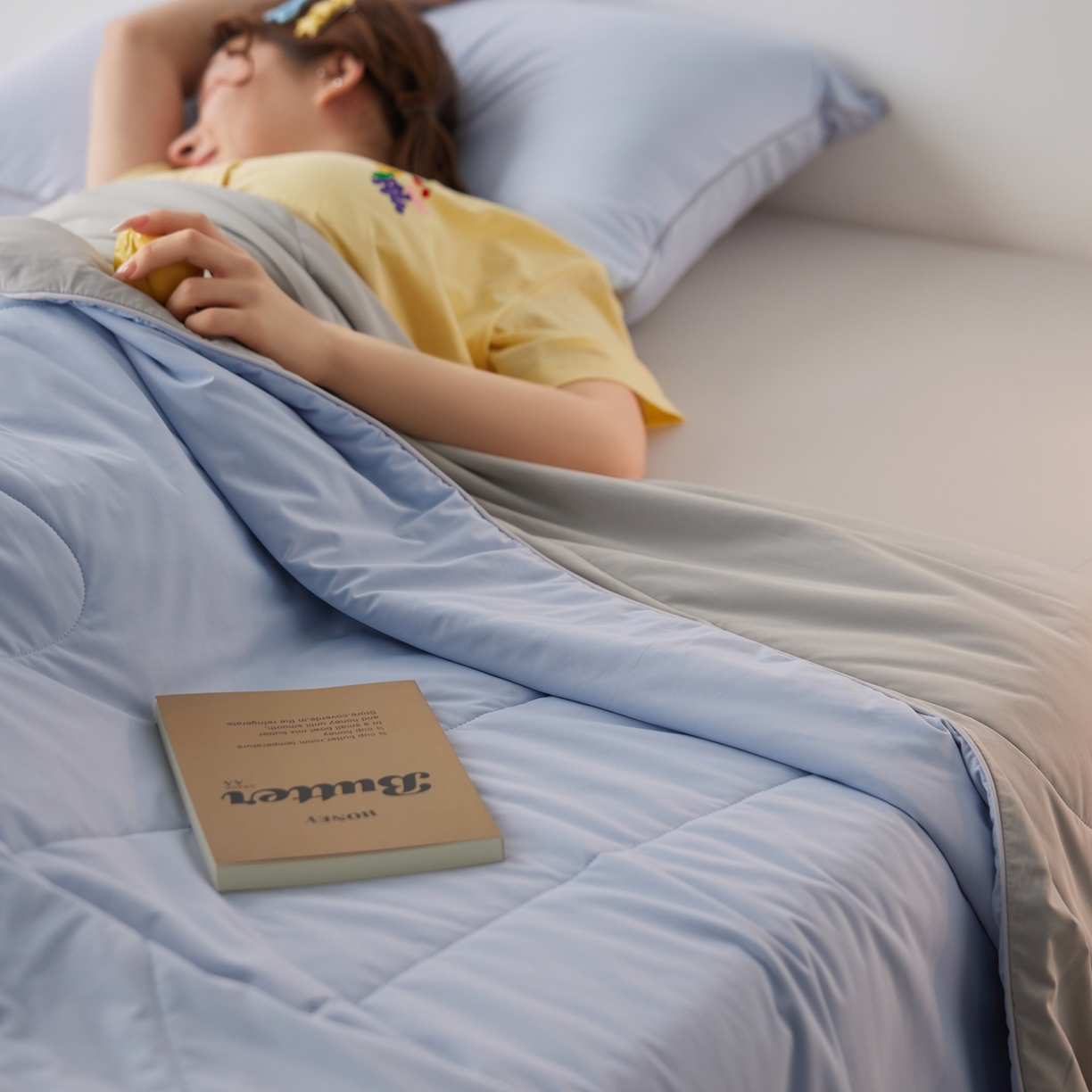 91家纺网 家纺一手货源 找家纺 丽笙被芯 2026新款冰皮凉凉夏被夏凉被空调被 蓝椰芝芝