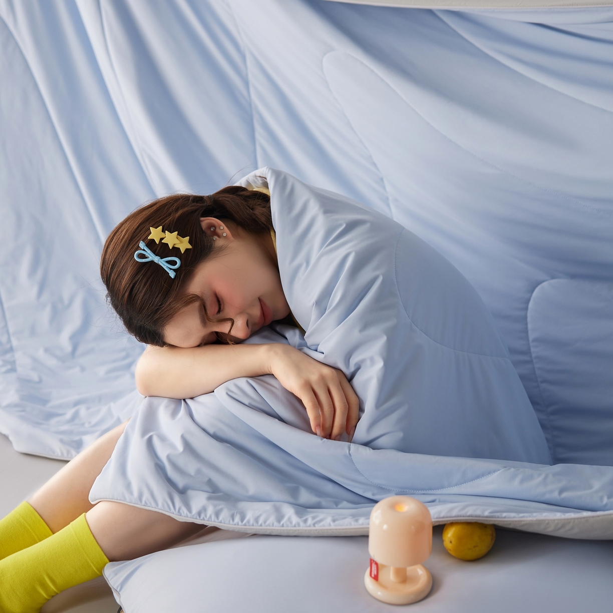 91家纺网 家纺一手货源 找家纺 丽笙被芯 2026新款冰皮凉凉夏被夏凉被空调被 蓝椰芝芝