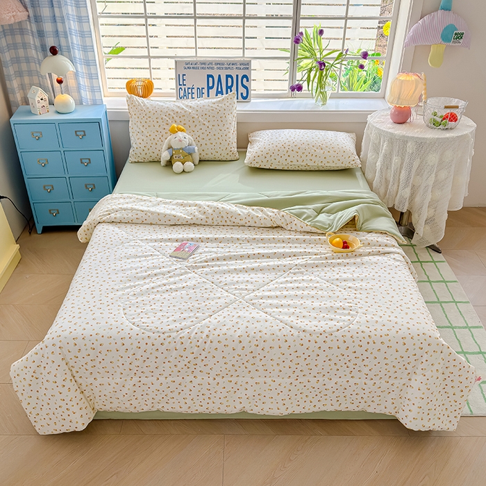 91家纺网 家纺一手货源 找家纺 美派 2026新款古法水洗云朵棉云感纱夏被夏凉被空调被 恋恋糖橘