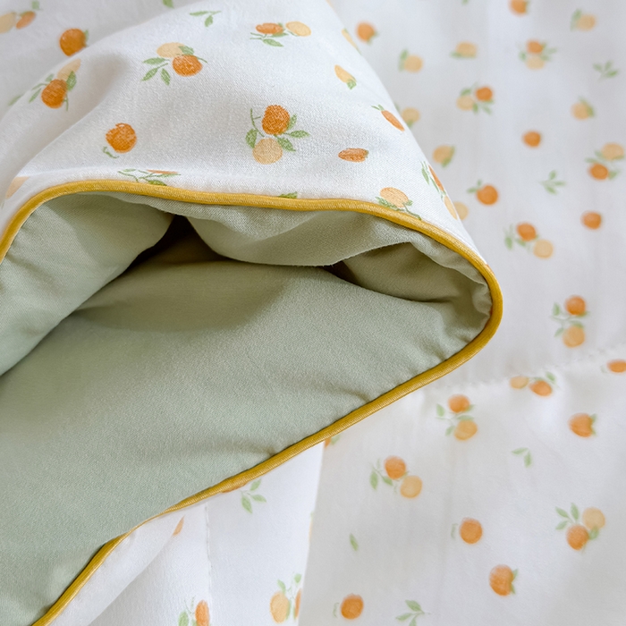 91家纺网 家纺一手货源 找家纺 美派 2026新款古法水洗云朵棉云感纱夏被夏凉被空调被 恋恋糖橘