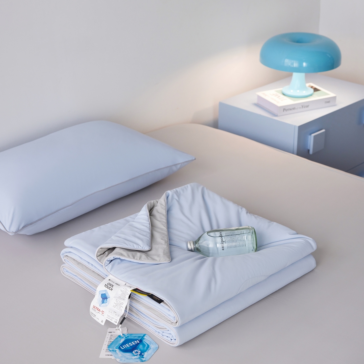 91家纺网 家纺一手货源 找家纺 丽笙被芯 2026新款冰皮凉凉夏被夏凉被空调被 蓝椰芝芝