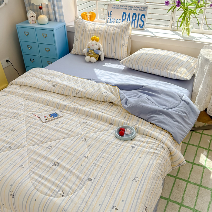 91家纺网 家纺一手货源 找家纺 美派 2026新款古法水洗云朵棉云感纱夏被夏凉被空调被 漫游小鱼