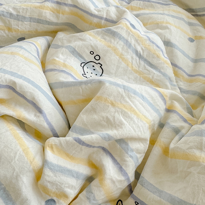 91家纺网 家纺一手货源 找家纺 美派 2026新款古法水洗云朵棉云感纱夏被夏凉被空调被 漫游小鱼