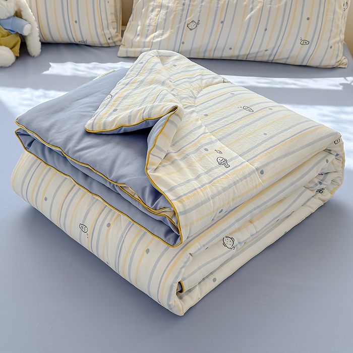 91家纺网 家纺一手货源 找家纺 美派 2026新款古法水洗云朵棉云感纱夏被夏凉被空调被 漫游小鱼