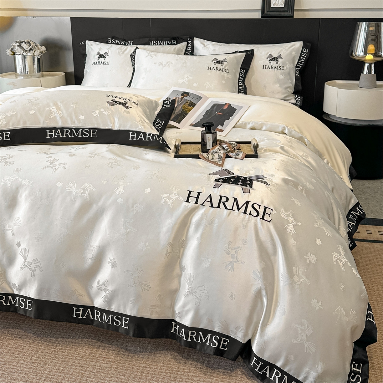 91家纺网 家纺一手货源 找家纺 （总）笙意家纺 2026新款水洗冰丝刺绣宽边四件套-马力全开