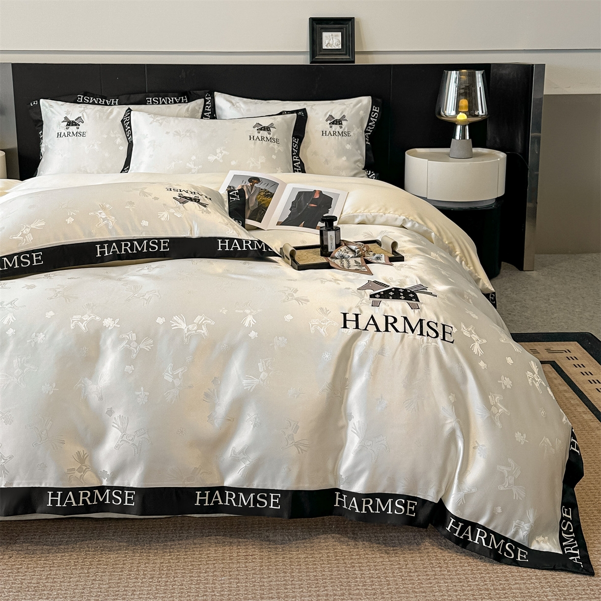 91家纺网 家纺一手货源 找家纺 （总）笙意家纺 2026新款水洗冰丝刺绣宽边四件套-马力全开