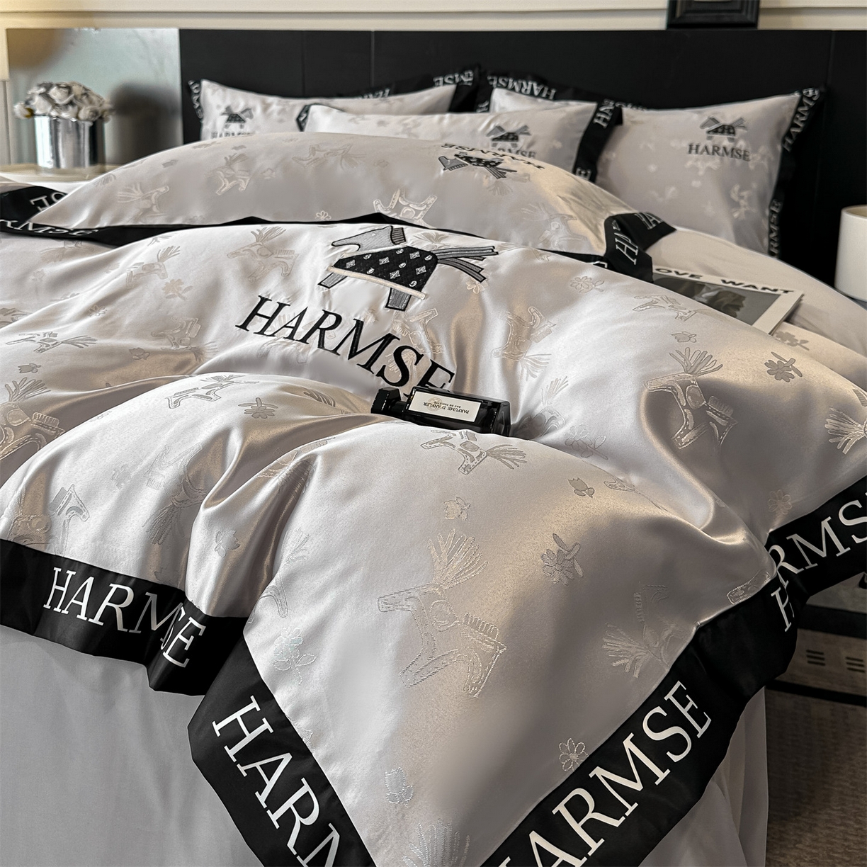 91家纺网 家纺一手货源 找家纺 （总）笙意家纺 2026新款水洗冰丝刺绣宽边四件套-马力全开