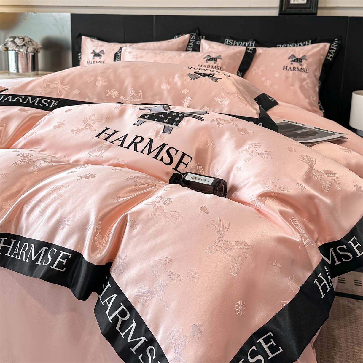 91家纺网 家纺一手货源 找家纺 （总）笙意家纺 2026新款水洗冰丝刺绣宽边四件套-马力全开