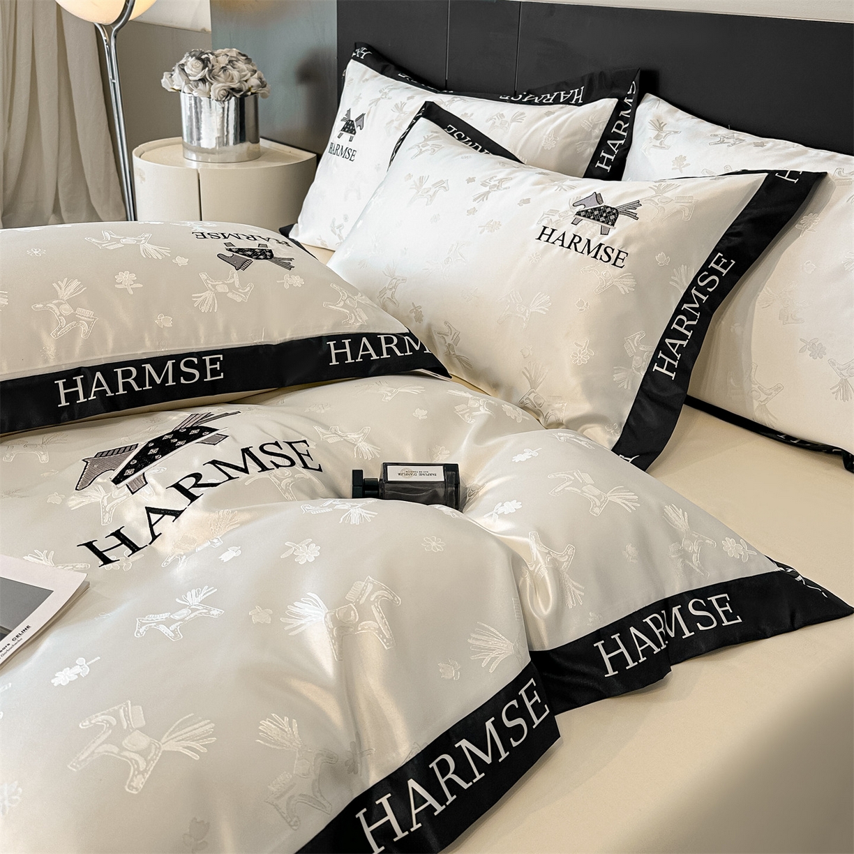 91家纺网 家纺一手货源 找家纺 （总）笙意家纺 2026新款水洗冰丝刺绣宽边四件套-马力全开