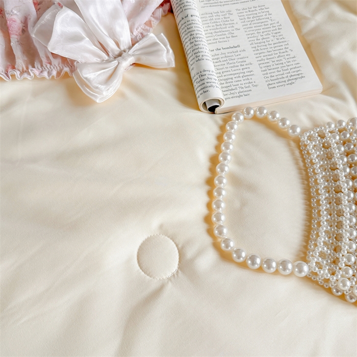 91家纺网 家纺一手货源 找家纺 富盛家纺 2026新款雪纺蕾丝刺绣法式床裙韩版夏凉被空调被夏被四件套 夏被四件套—浪漫主义（米白）