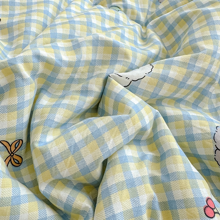 91家纺网 家纺一手货源 找家纺 美派 2026新款古法水洗云朵棉云感纱夏被夏凉被空调被 萌格小熊