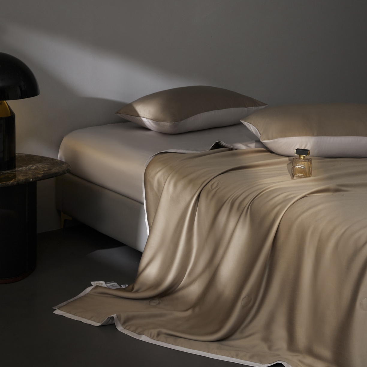 91家纺网 家纺一手货源 找家纺 A+爱家（纪梵茜） 2026新品蚕丝被兰精天丝夏被四件套100%蚕丝夏凉被子夏季空调被 咖色