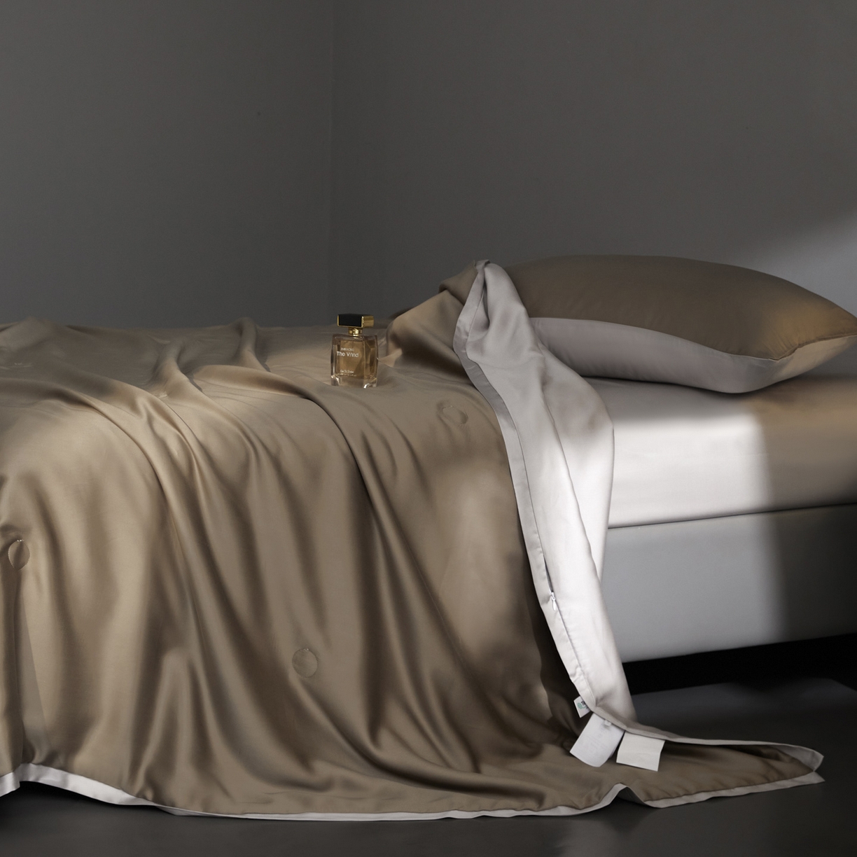 91家纺网 家纺一手货源 找家纺 A+爱家（纪梵茜） 2026新品蚕丝被兰精天丝夏被四件套100%蚕丝夏凉被子夏季空调被 咖色