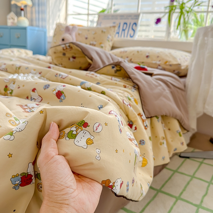 91家纺网 家纺一手货源 找家纺 美派 2026新款古法水洗云朵棉云感纱夏被夏凉被空调被 奶萌喵咖