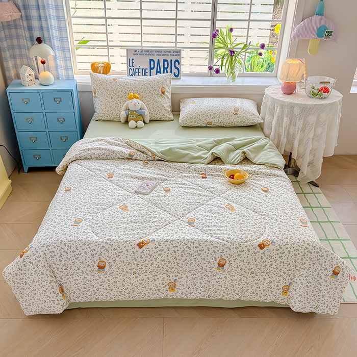 91家纺网 家纺一手货源 找家纺 美派 2026新款古法水洗云朵棉云感纱夏被夏凉被空调被 狮子莱恩