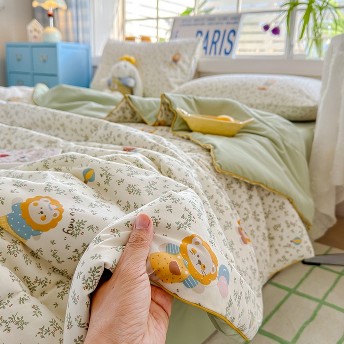 91家纺网 家纺一手货源 找家纺 美派 2026新款古法水洗云朵棉云感纱夏被夏凉被空调被 狮子莱恩