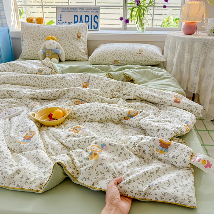 91家纺网 家纺一手货源 找家纺 美派 2026新款古法水洗云朵棉云感纱夏被夏凉被空调被 狮子莱恩