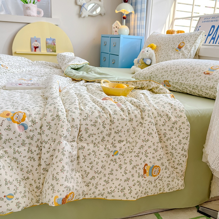 91家纺网 家纺一手货源 找家纺 美派 2026新款古法水洗云朵棉云感纱夏被夏凉被空调被 狮子莱恩