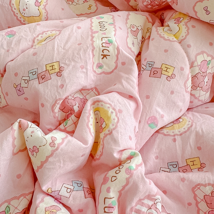 91家纺网 家纺一手货源 找家纺 美派 2026新款古法水洗云朵棉云感纱夏被夏凉被空调被 甜品小猫