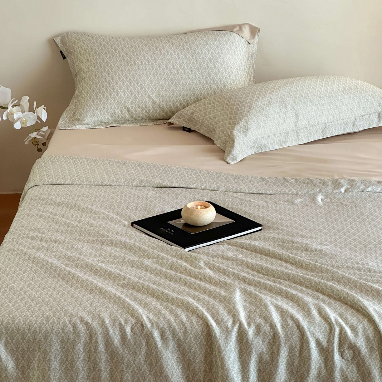 91家纺网 家纺一手货源 找家纺 丽笙被芯 2026新款兰精天丝数码印花Naia镂空夏被夏凉被空调被 奥利尔-绿