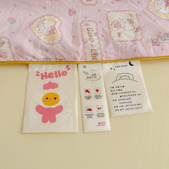 91家纺网 家纺一手货源 找家纺 美派 2026新款古法水洗云朵棉云感纱夏被夏凉被空调被 甜品小猫