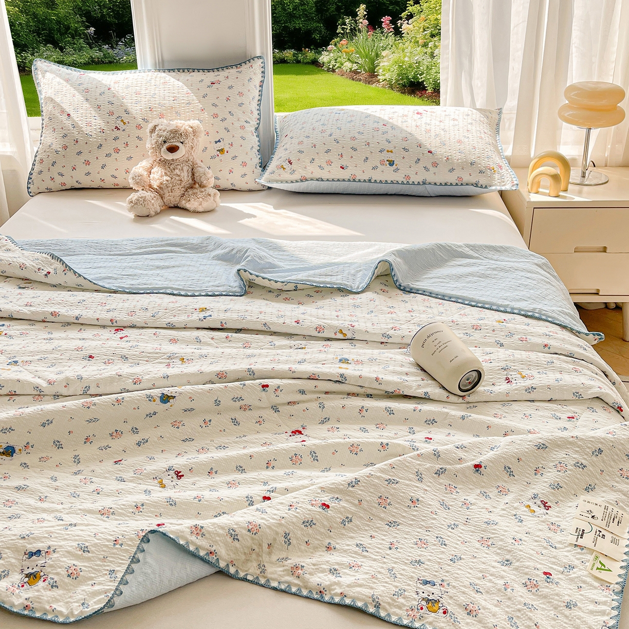 91家纺网 家纺一手货源 找家纺 米萝家居 2026新款泡泡棉夏被新疆棉花空调被夏凉被 繁花间