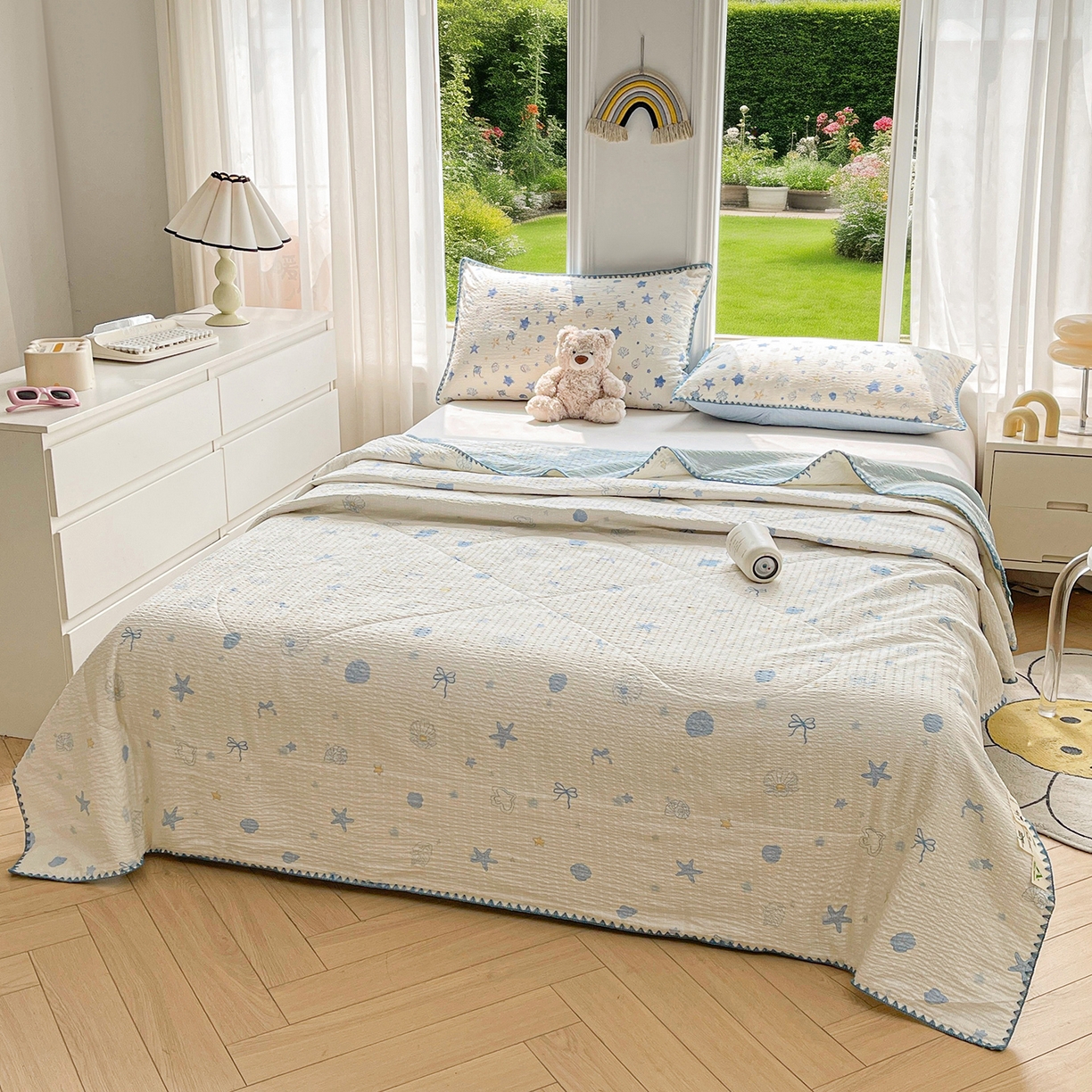 91家纺网 家纺一手货源 找家纺 米萝家居 2026新款泡泡棉夏被新疆棉花空调被夏凉被 神秘海域