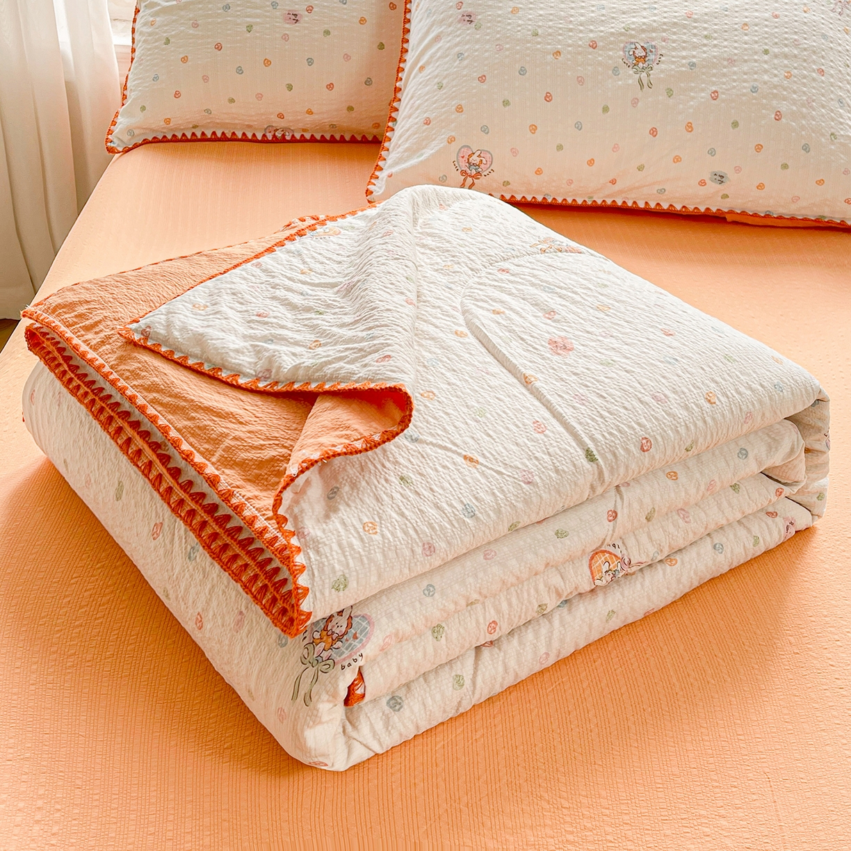米萝家居 2026新款泡泡棉夏被新疆棉花空调被夏凉被 欢喜兔