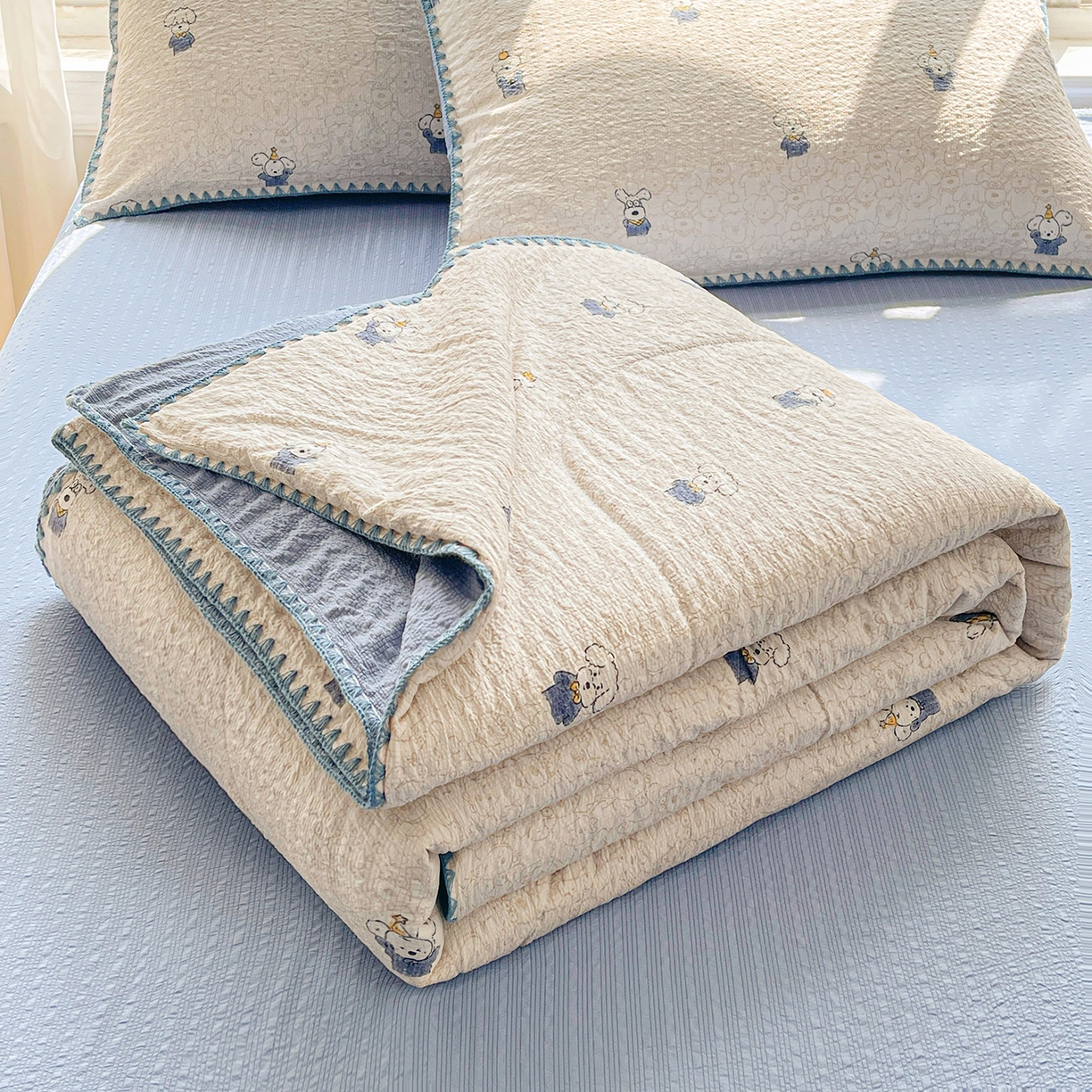 米萝家居 2026新款泡泡棉夏被新疆棉花空调被夏凉被 叮当狗