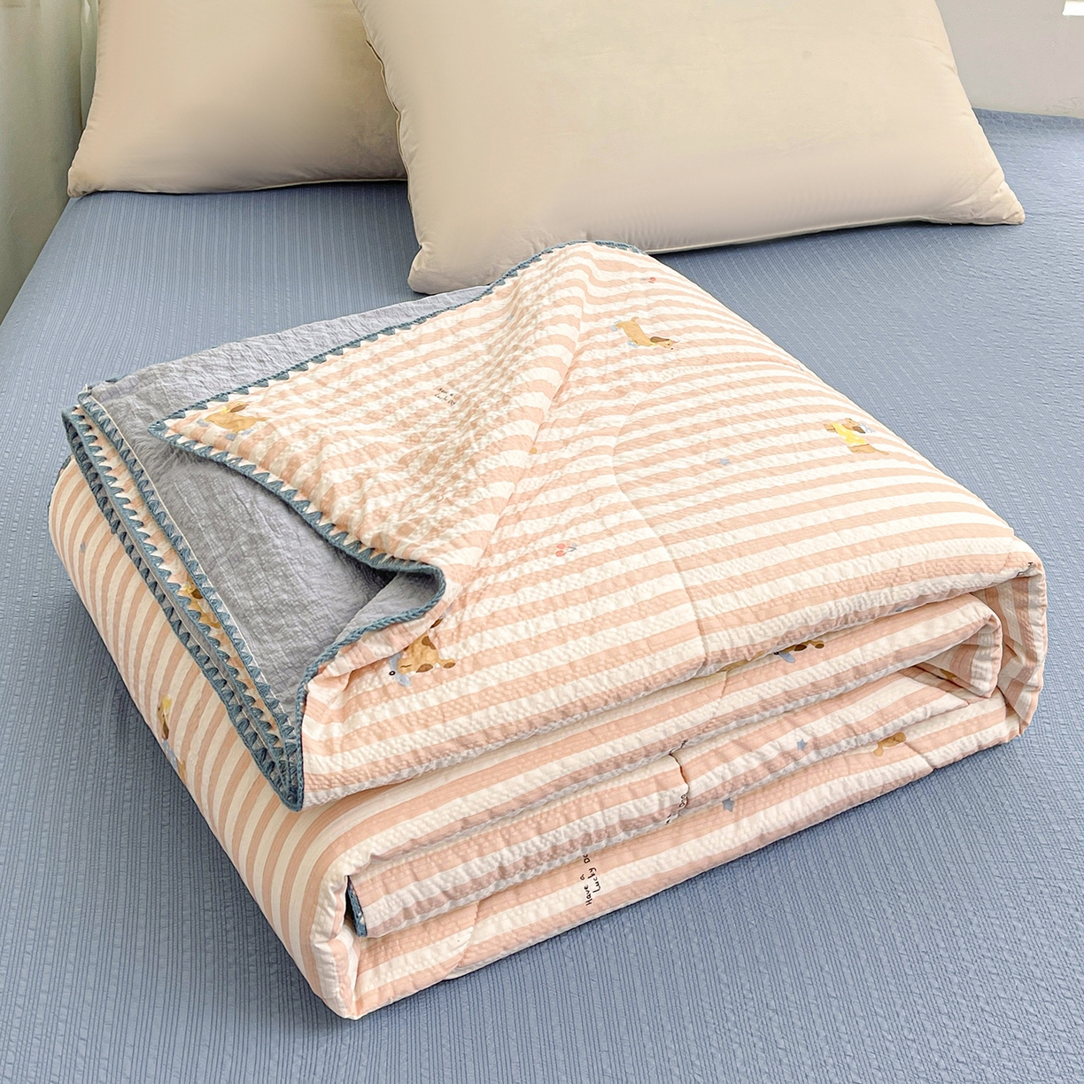 米萝家居 2026新款泡泡棉夏被新疆棉花空调被夏凉被 时尚派对