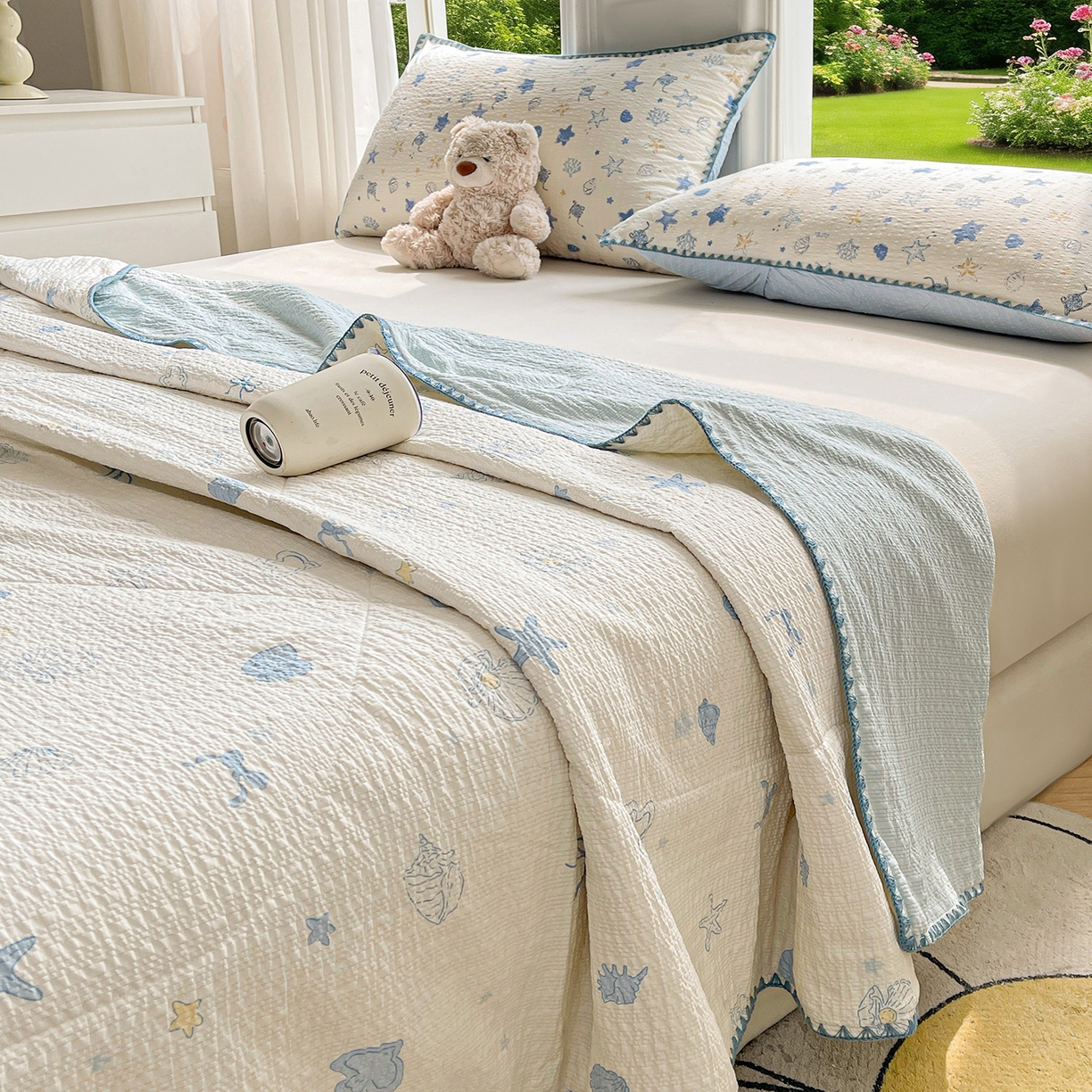 91家纺网 家纺一手货源 找家纺 米萝家居 2026新款泡泡棉夏被新疆棉花空调被夏凉被 神秘海域