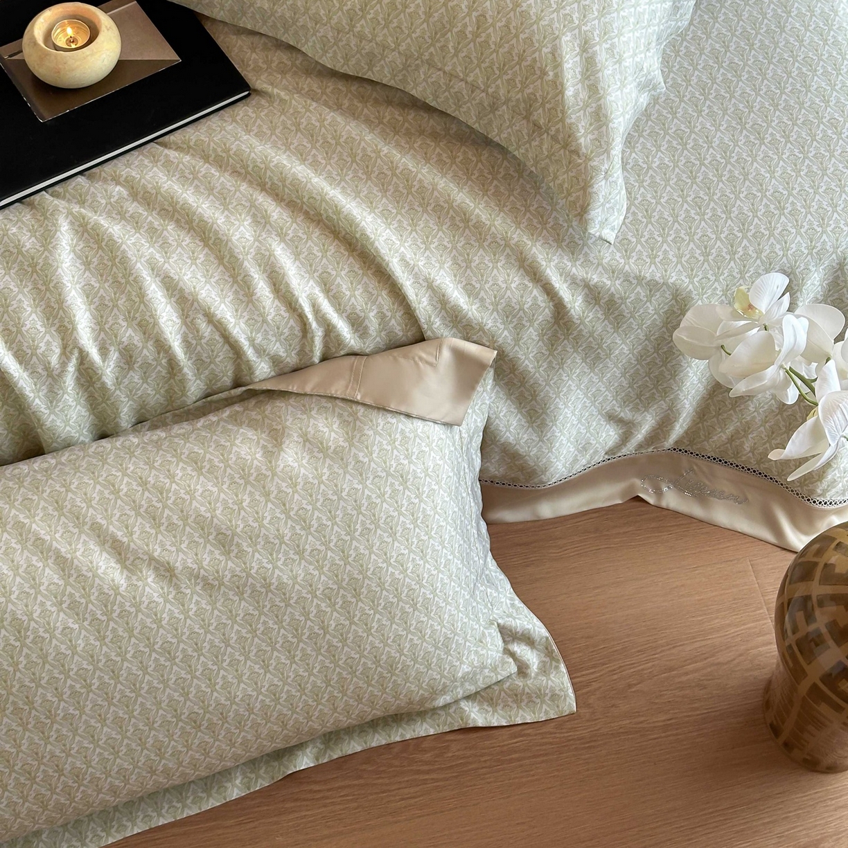 91家纺网 家纺一手货源 找家纺 丽笙被芯 2026新款兰精天丝数码印花Naia镂空夏被夏凉被空调被 奥利尔-绿