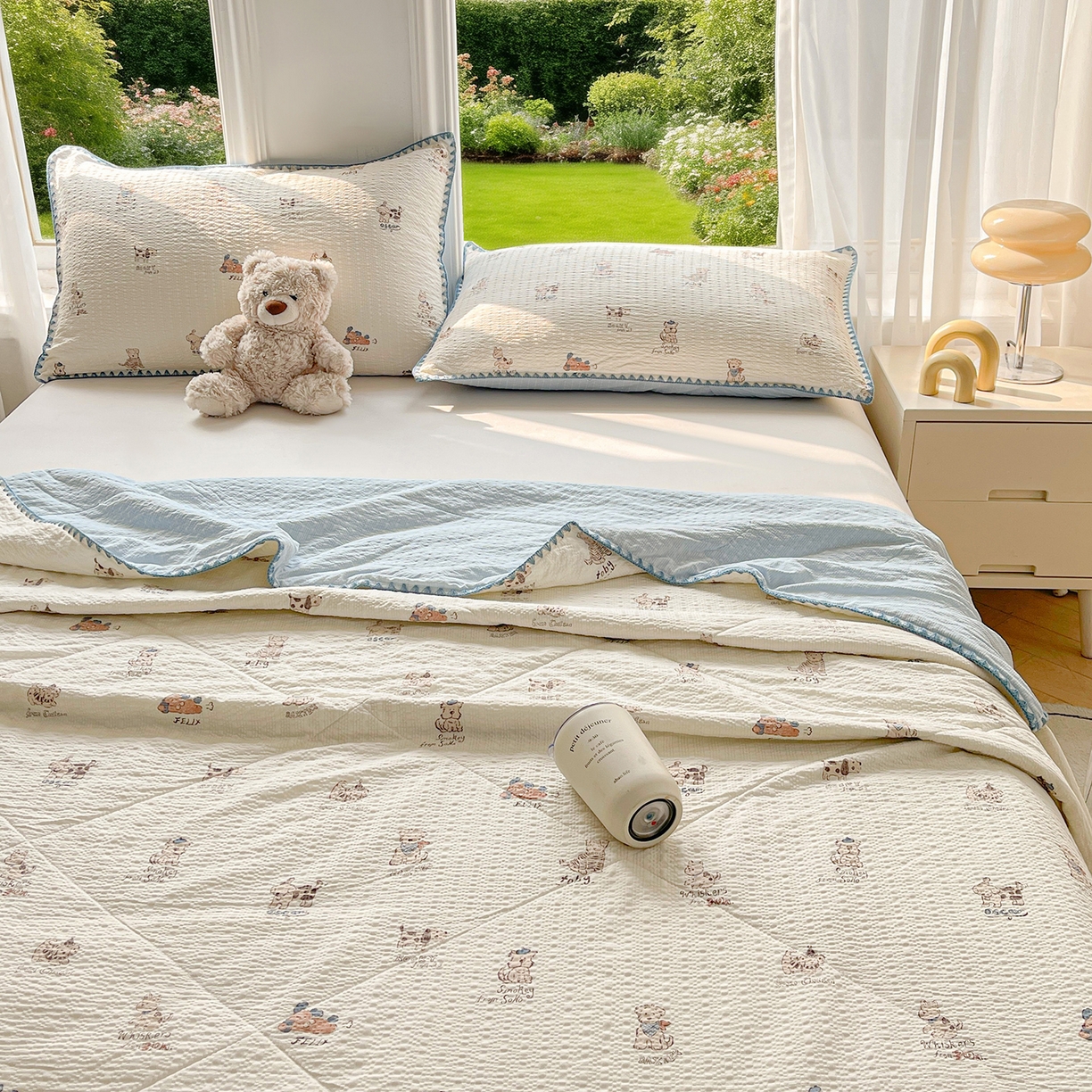 91家纺网 家纺一手货源 找家纺 米萝家居 2026新款泡泡棉夏被新疆棉花空调被夏凉被 宠物之家