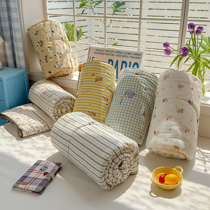 91家纺网 家纺一手货源 找家纺 美派 2026新款古法水洗云朵棉云感纱夏被夏凉被空调被 组合图仅供参考