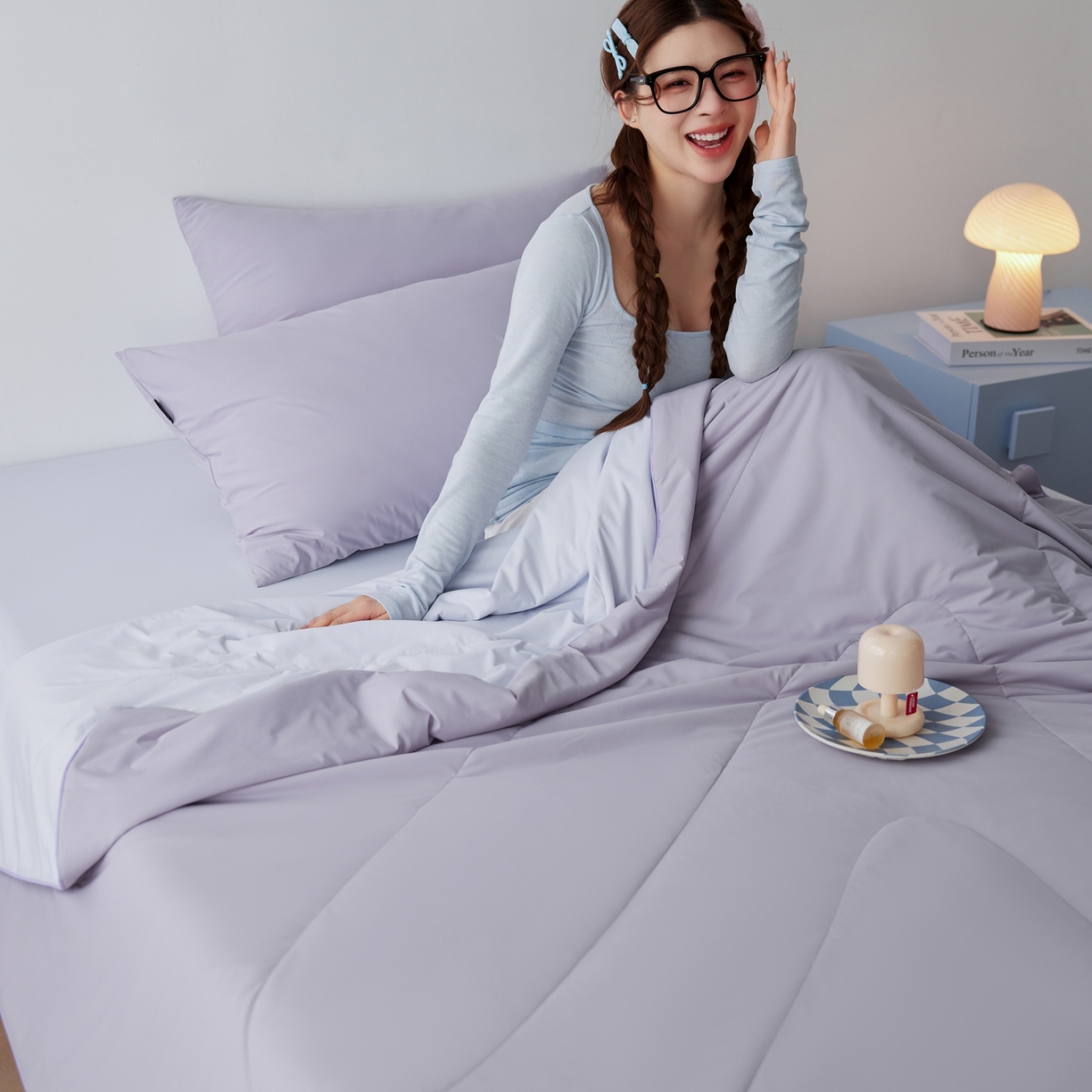 91家纺网 家纺一手货源 找家纺 丽笙被芯 2026新款冰皮凉凉夏被夏凉被空调被 葡萄酪酪